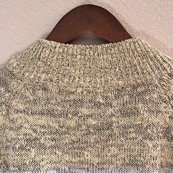 Vintage Jamie Scott Yellow & Gray Striped Mock Neck Sweater, Size S - Picture 4 of 6
